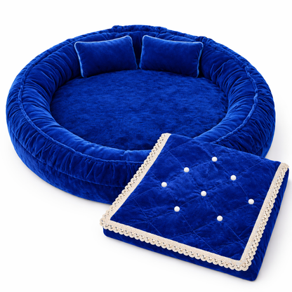 Round Velvet Bedding Set for Laddu Gopal ( Size - 0 to 5 )
