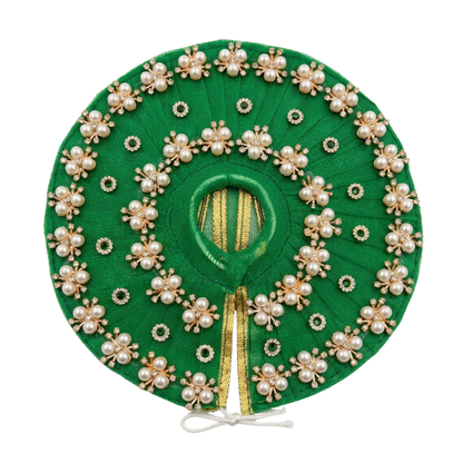 Makdi Moti Hand Work Dress With Matching Mukut For Laddu Gopal ( Size - 4 )