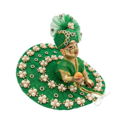 Makdi Moti Hand Work Dress With Matching Mukut For Laddu Gopal ( Size - 4 )
