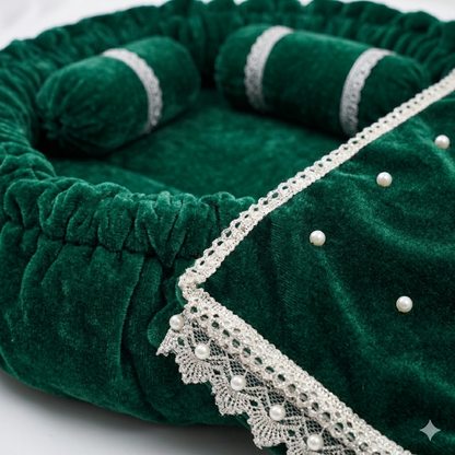 Round Velvet Bedding Set for Laddu Gopal ( Size - 0 to 5 )
