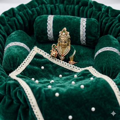 Round Velvet Bedding Set for Laddu Gopal ( Size - 0 to 5 )