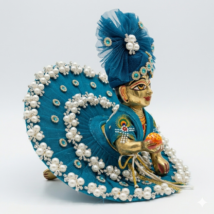 Makdi Moti Hand Work Dress With Matching Mukut For Laddu Gopal ( Size - 4 )