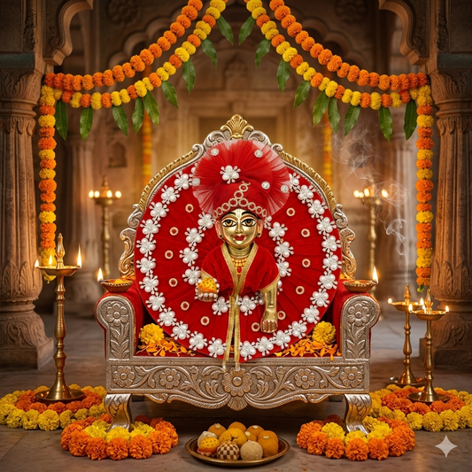 Makdi Moti Hand Work Dress With Matching Mukut For Laddu Gopal ( Size - 4 )