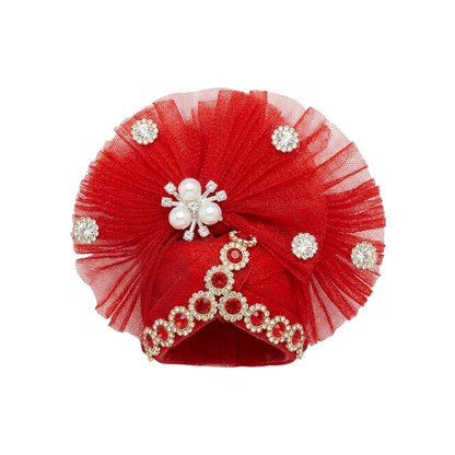 Makdi Moti Hand Work Dress With Matching Mukut For Laddu Gopal ( Size - 4 )