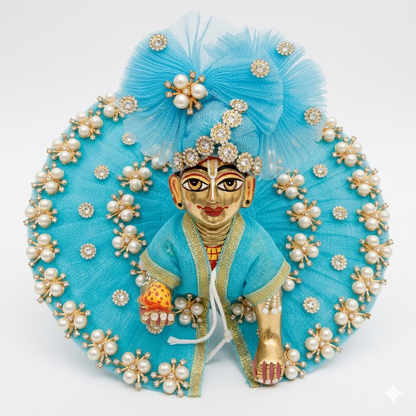 Makdi Moti Hand Work Dress With Matching Mukut For Laddu Gopal ( Size - 4 )