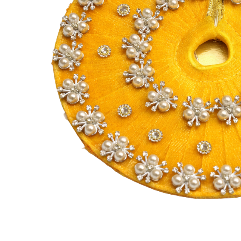 Makdi Moti Hand Work Dress With Matching Mukut For Laddu Gopal ( Size - 4 )